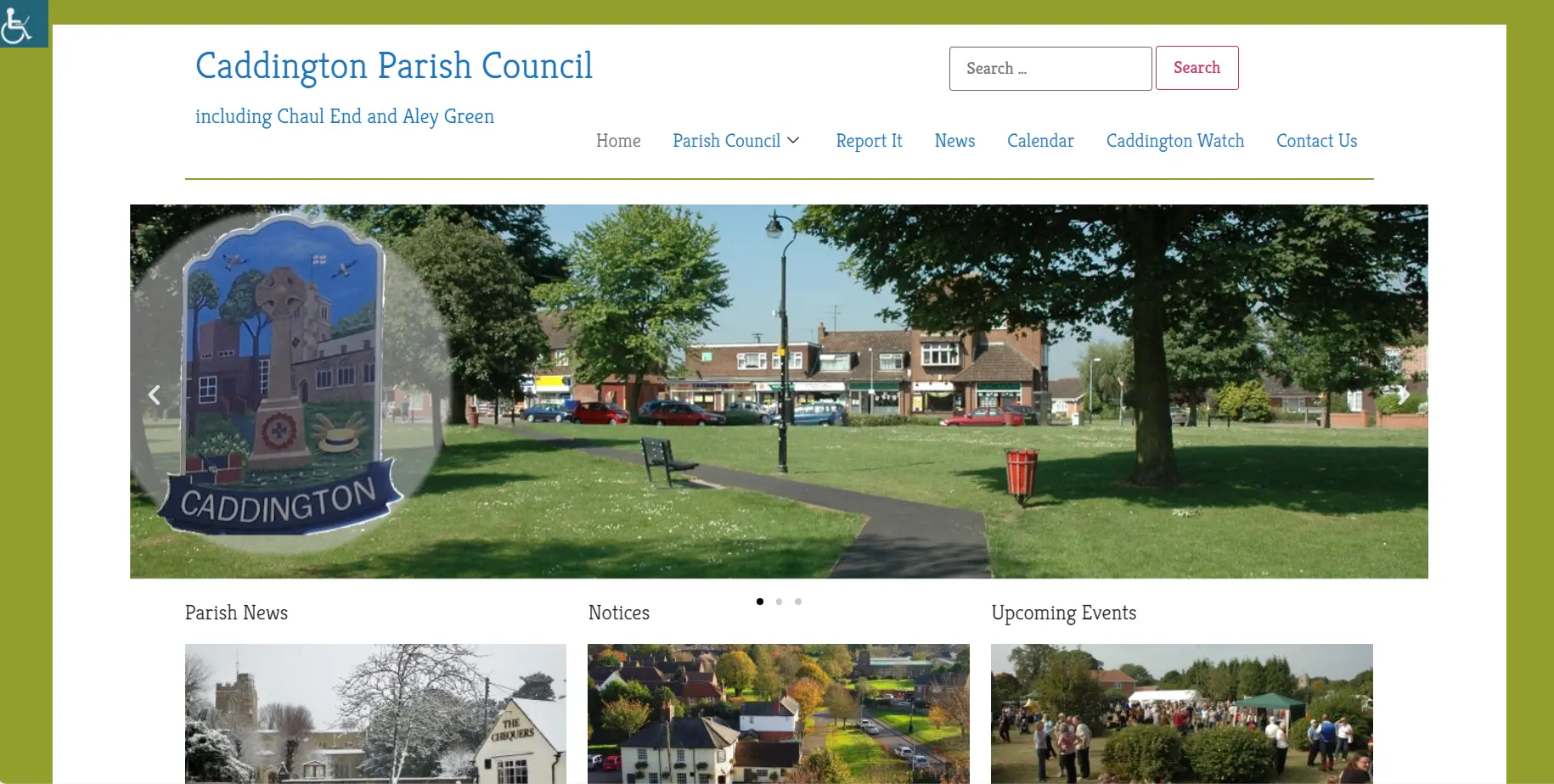 Caddington Parish Council Website Portfolio Showcase